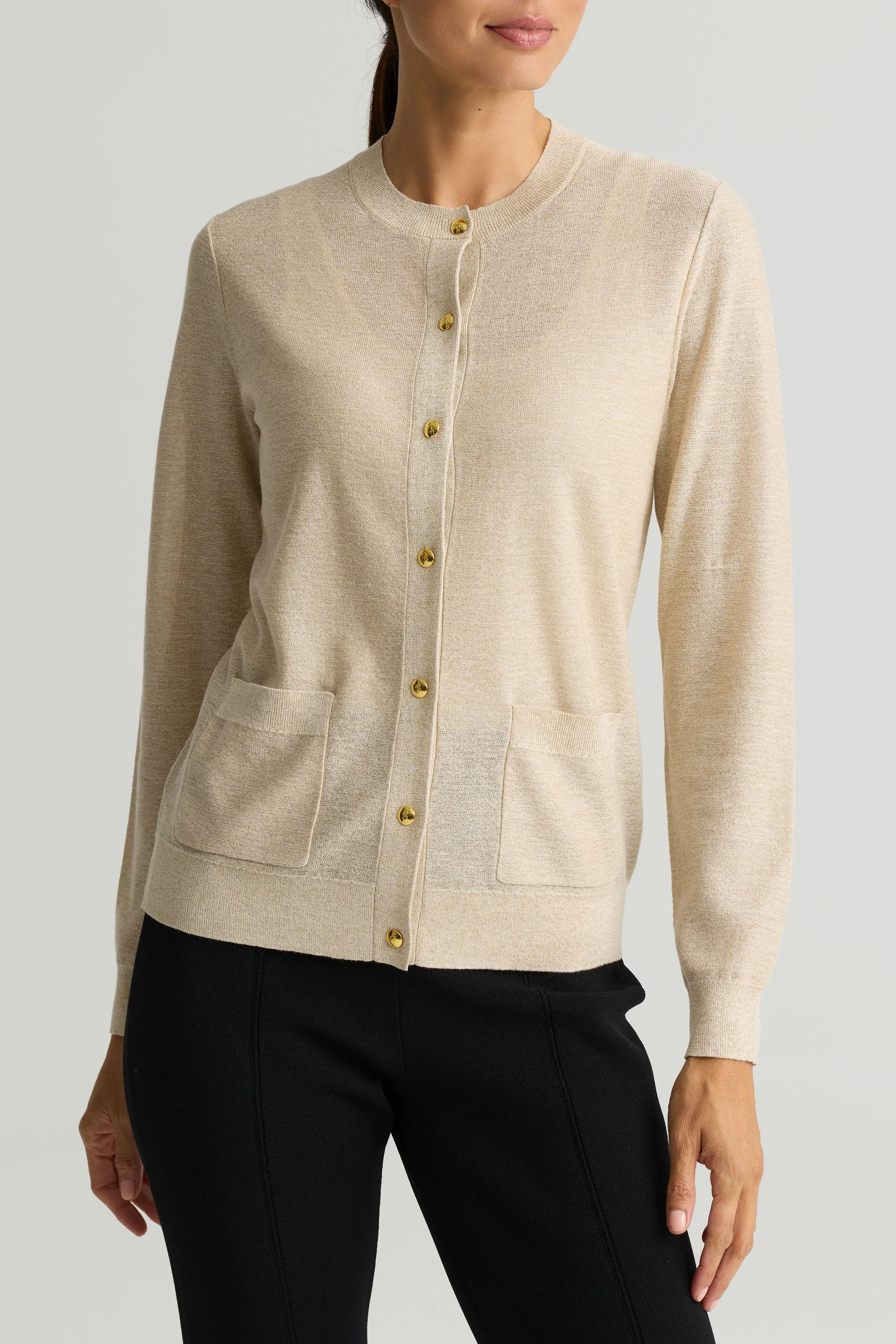 Lightweight Lurex Knit Cardigan sold by St. John