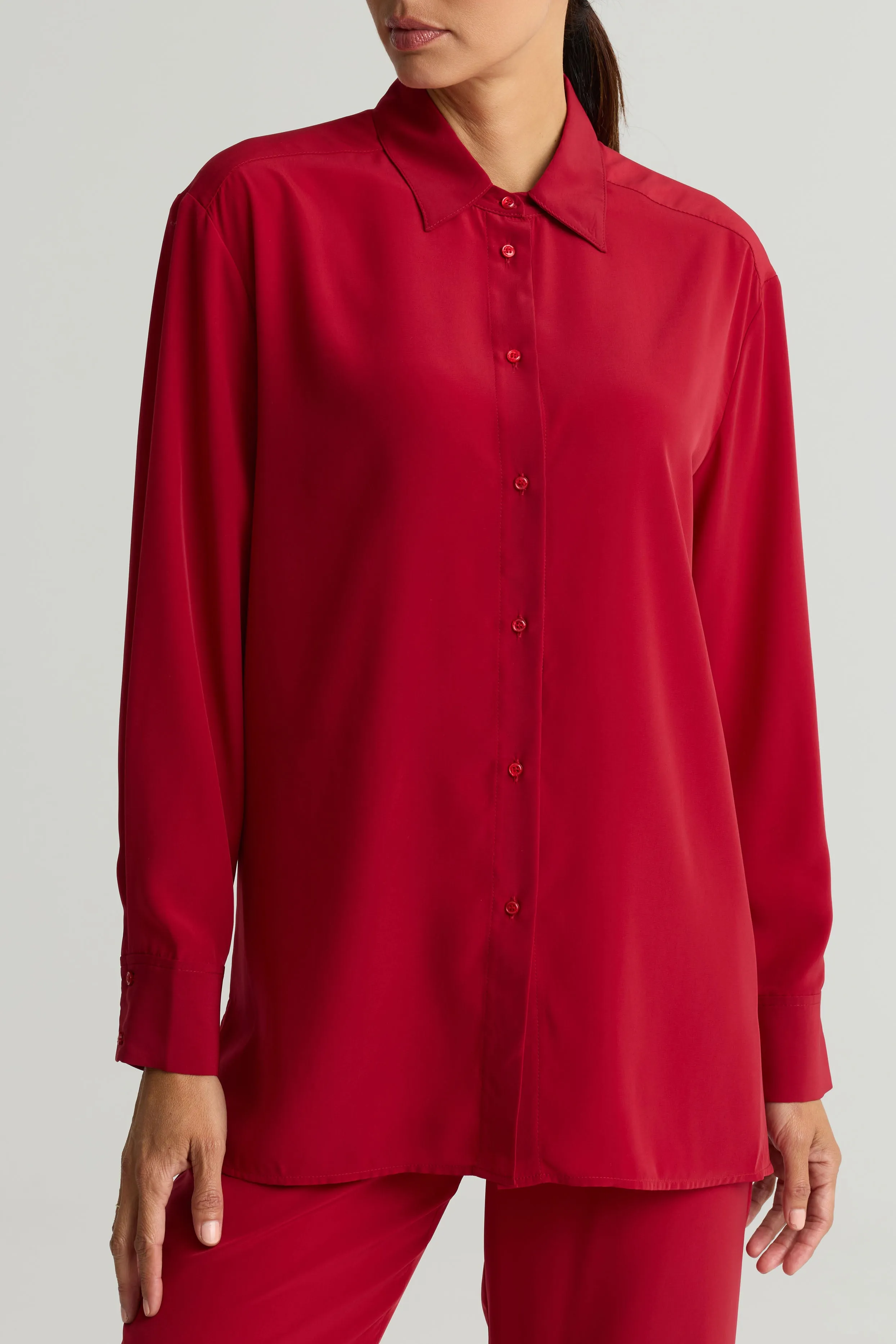 Peached Woven Tunic Blouse sold by St. John