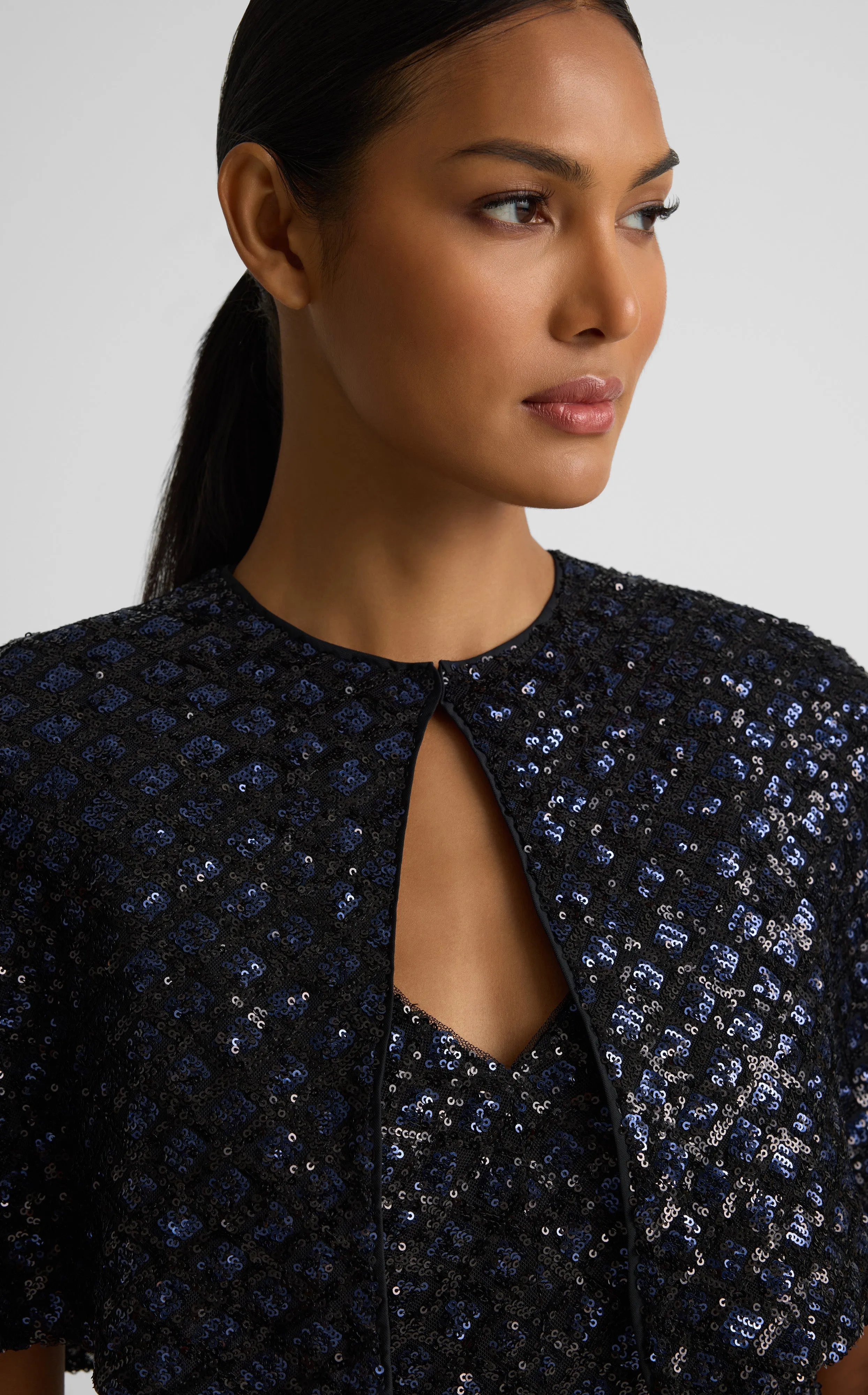 Carly Capelet In Geo Sequin Embroidered Tulle sold by St. John product image thumbnail 3