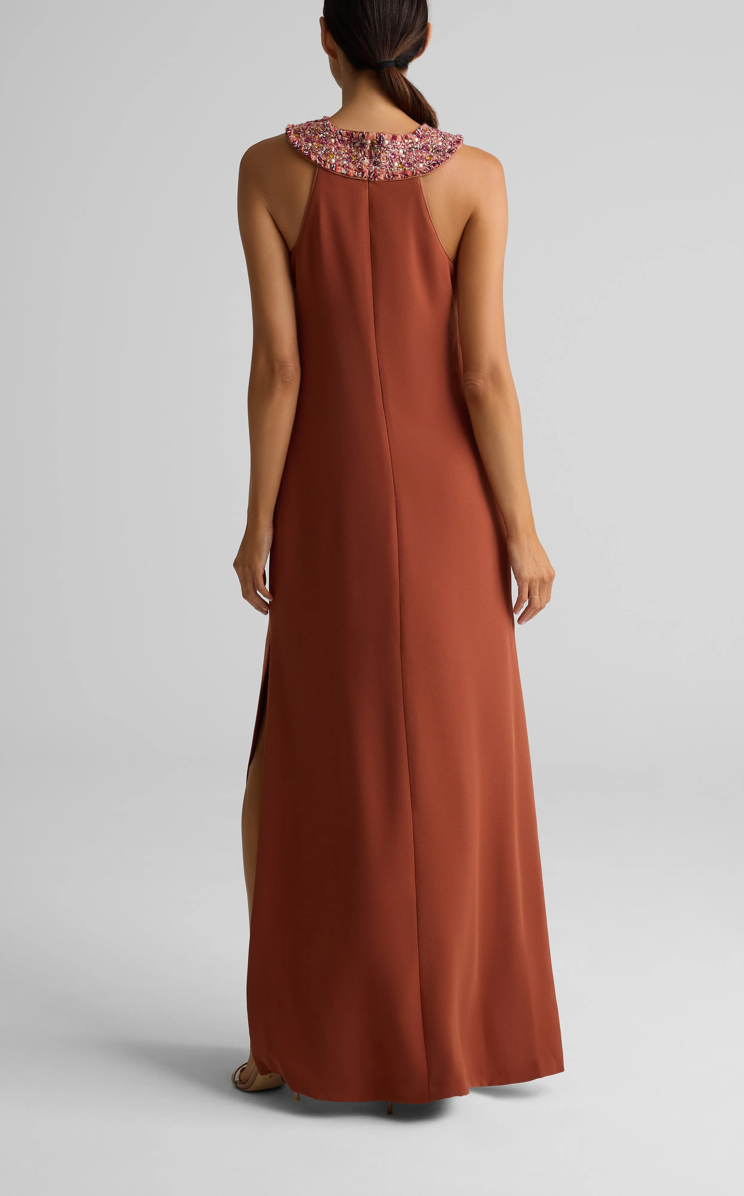 Satin Back Crepe Embellished Collar Dress sold by St. John product image thumbnail 2