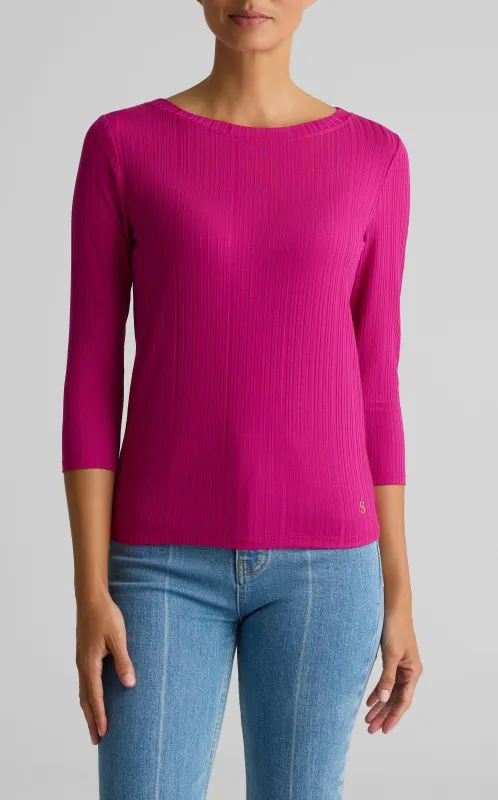 Boatneck Rib Jersey Top made by St. John