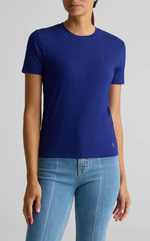 Sleek Rib Jersey Knit Top made by St. John