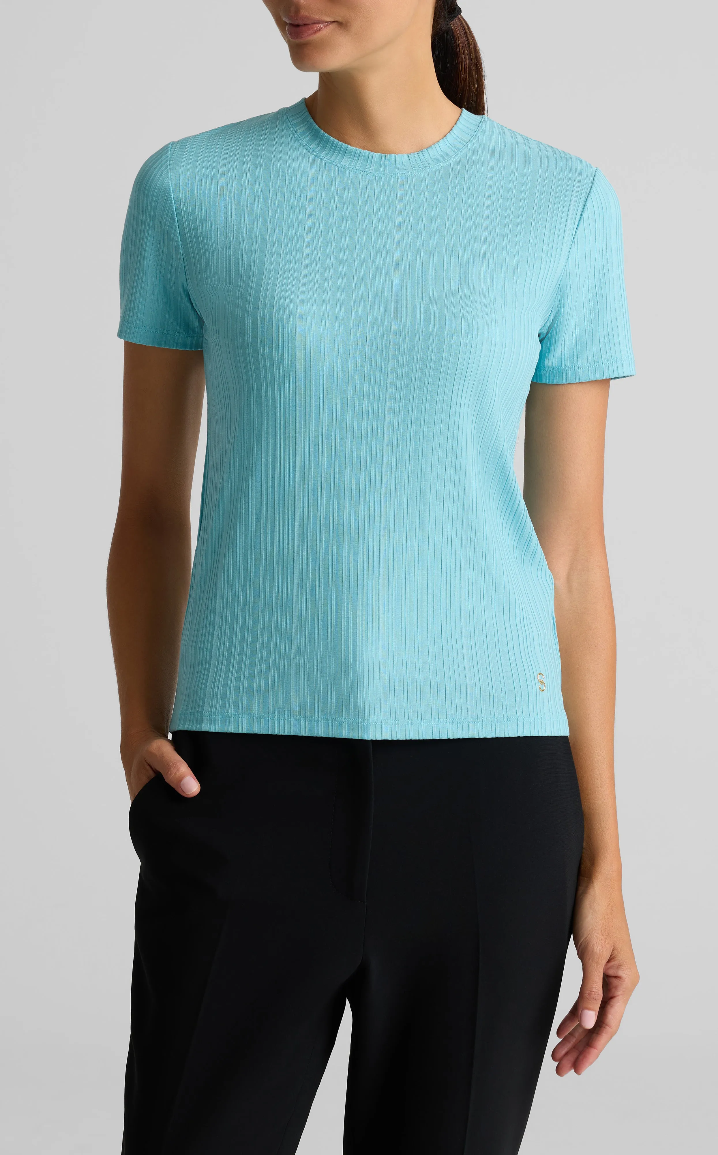 Rib Jersey Knit Tee sold by St. John