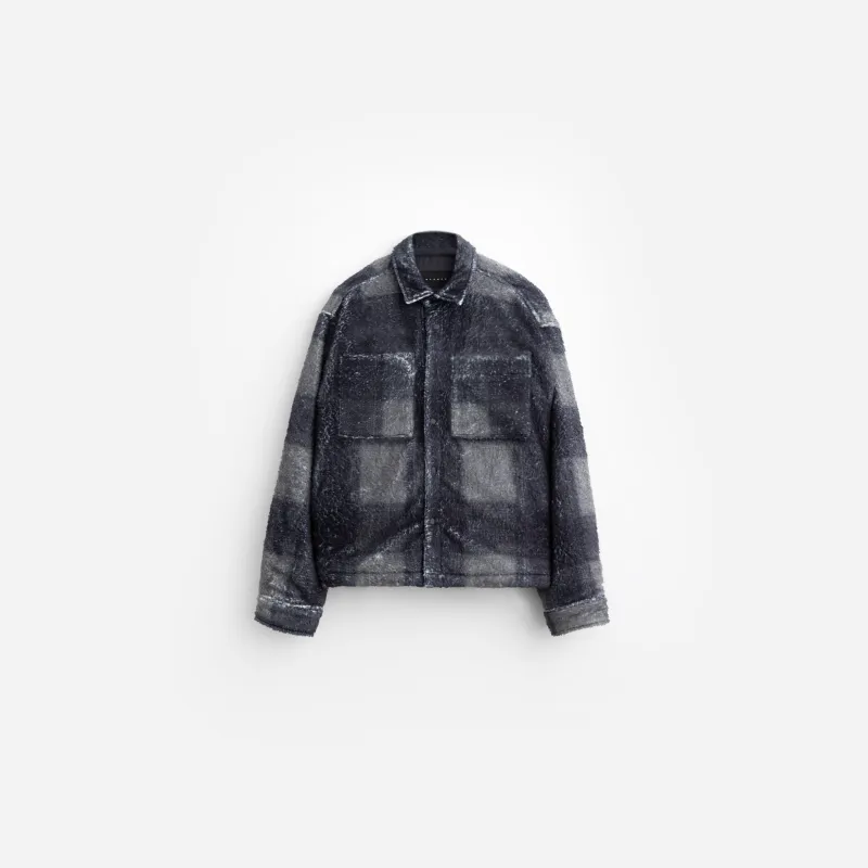 Plaid Cropped Sherpa Buttondown made by Stampd