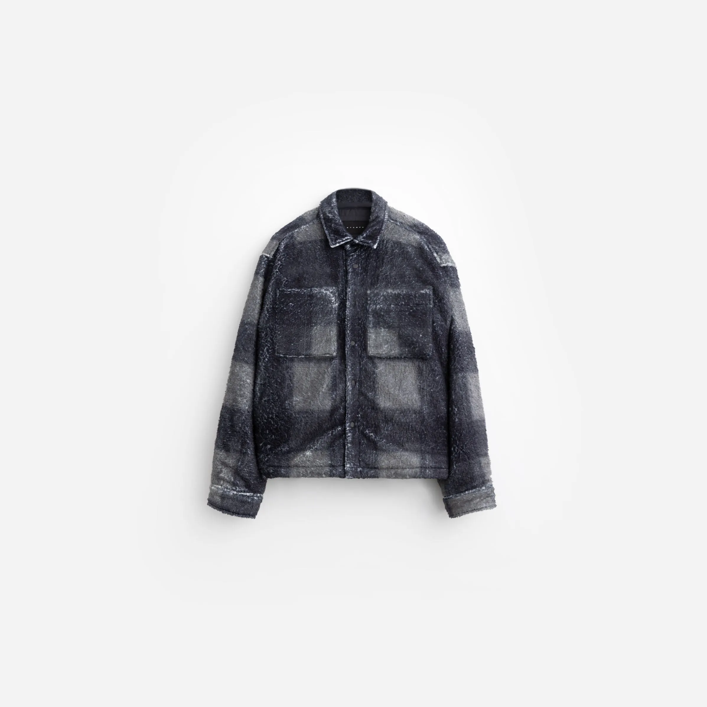 Plaid Cropped Sherpa Buttondown sold by Stampd