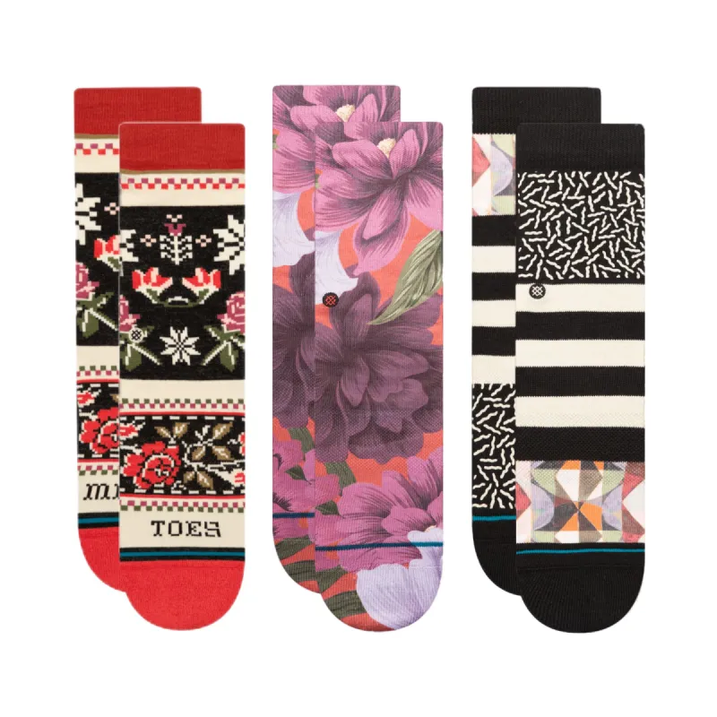 Womens Nice To Meet You Crew Socks 3 Pack sold by Stance