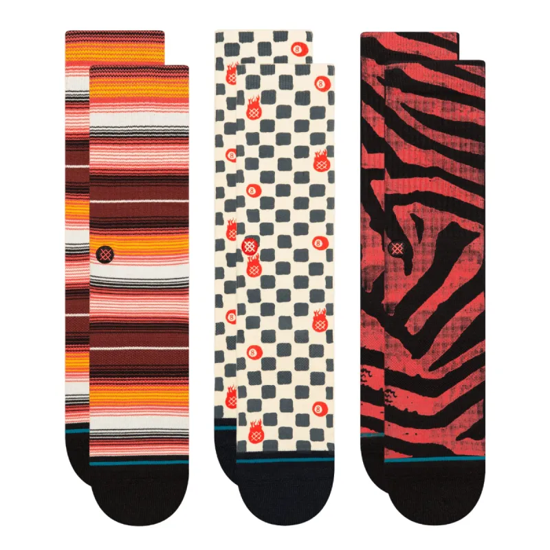 Stripes & Dots Crew Socks 3 Pack sold by Stance