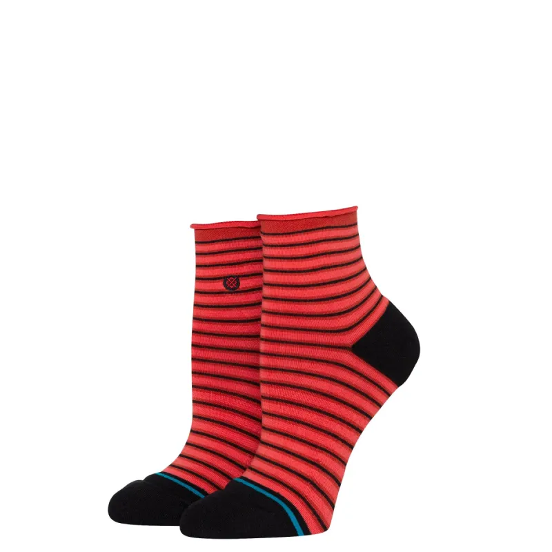 Womens Red Fade Quarter Socks sold by Stance