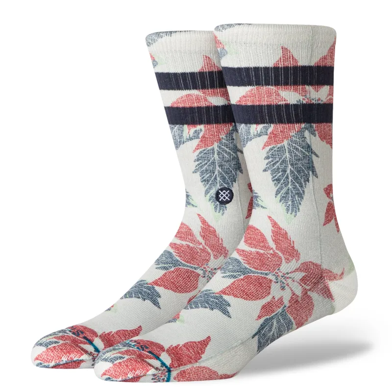 Poinsettia Paradise Crew Socks made by Stance