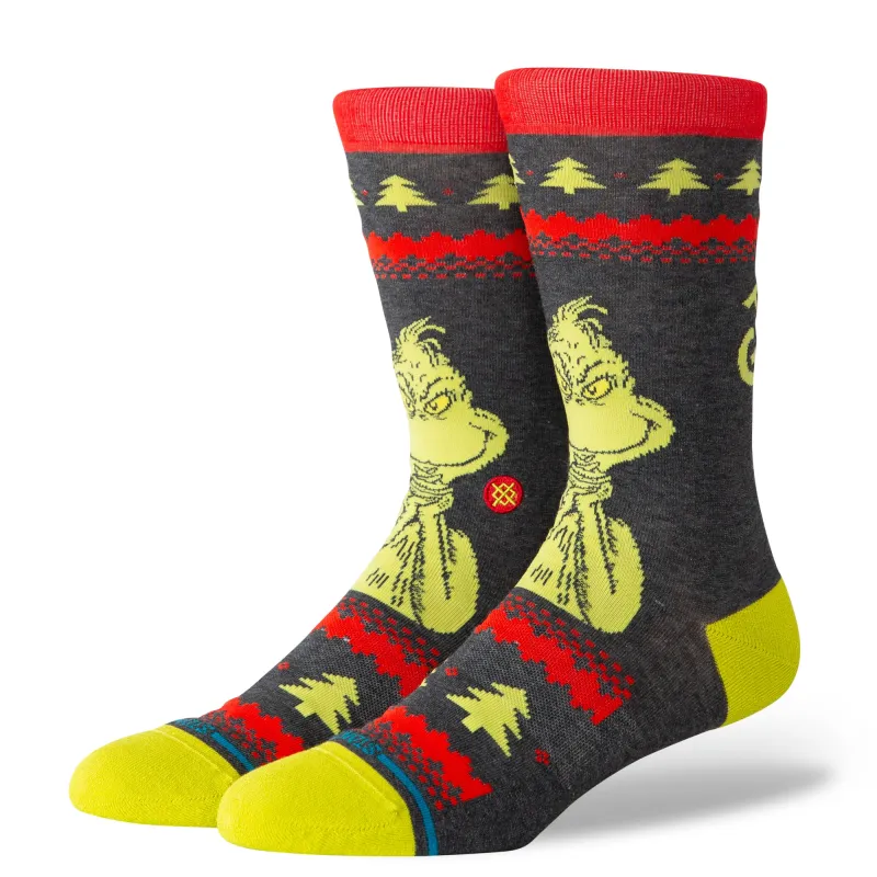 The Grinch x Stance Grinch Sweater Crew Socks made by Stance