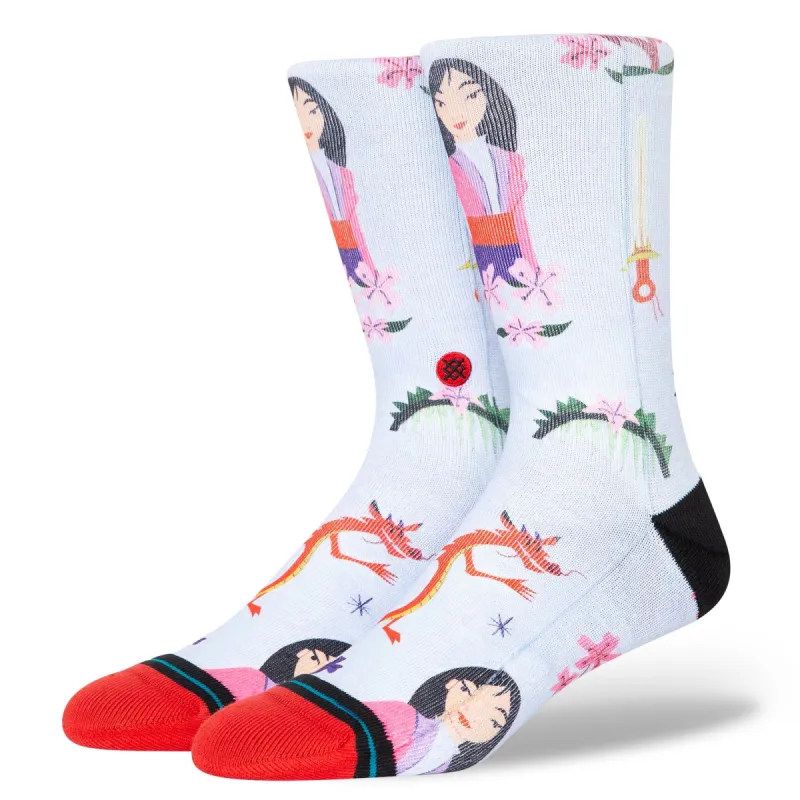 Disney 100 x Estée Preda x Stance Mulan Crew Socks sold by Stance