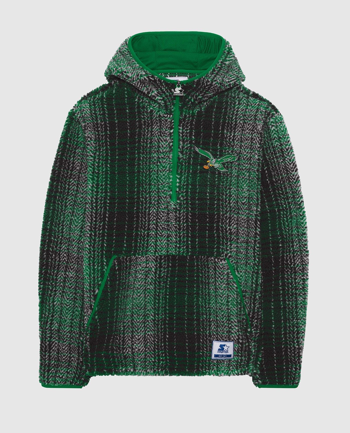 Philadelphia Eagles Gus Plaid Sherpa Pullover Jacket sold by Starter