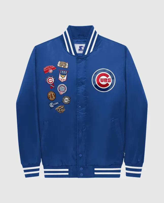 Chicago Cubs Varsity Satin Full-Snap Jacket sold by Starter