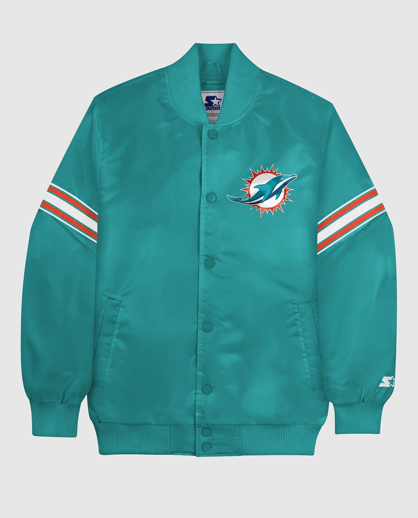 Miami Dolphins Varsity Satin Full-Snap Jacket sold by Starter