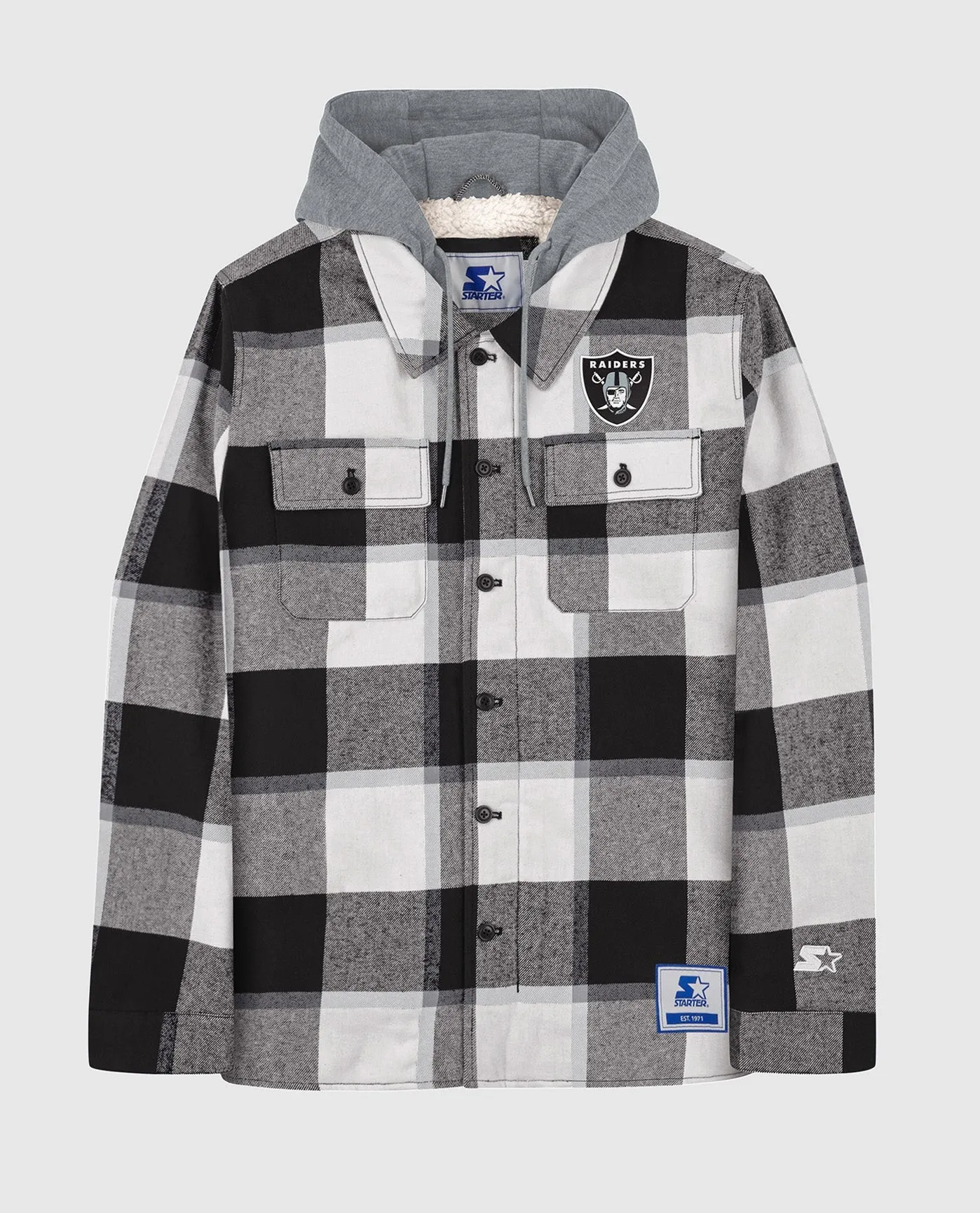 Las Vegas Raiders The Big Joe Sherpa Lined Plaid Jacket sold by Starter
