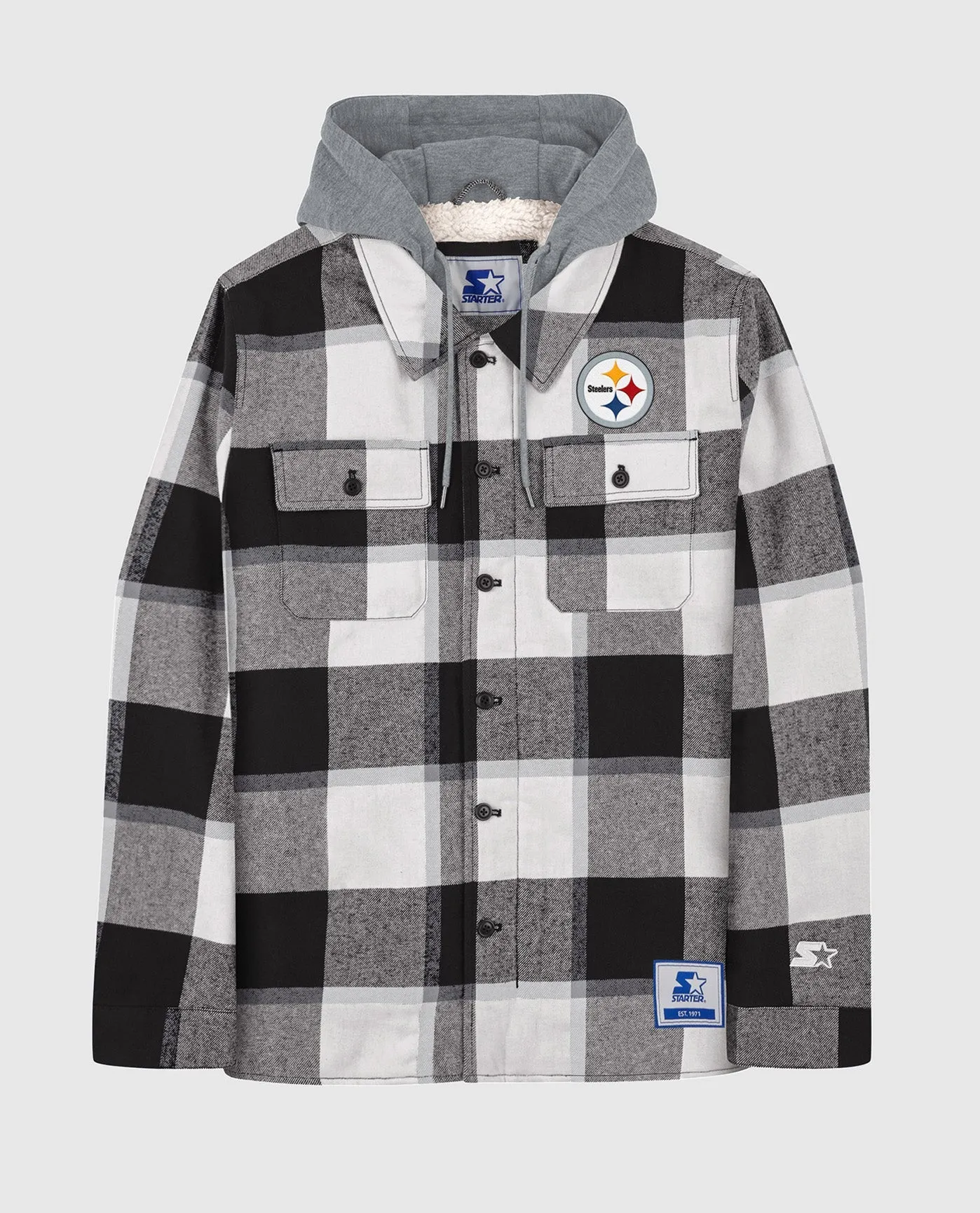 Pittsburgh Steelers The Big Joe Sherpa Lined Plaid Jacket sold by Starter