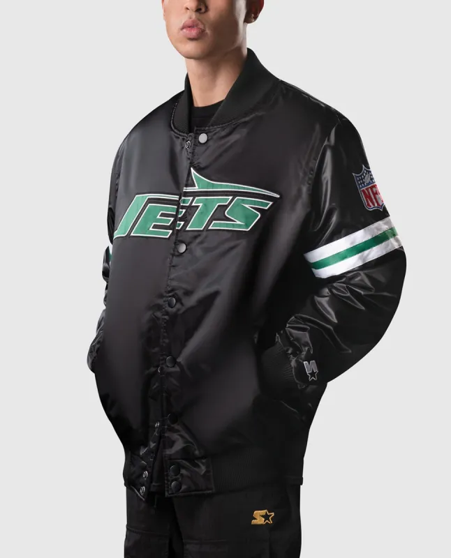 New York Jets NYC Lights Satin Full-Snap Jacket sold by Starter