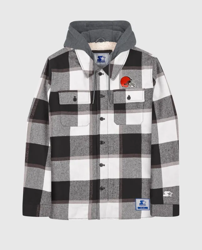 Cleveland Browns Sherpa Lined Plaid Jacket sold by Starter