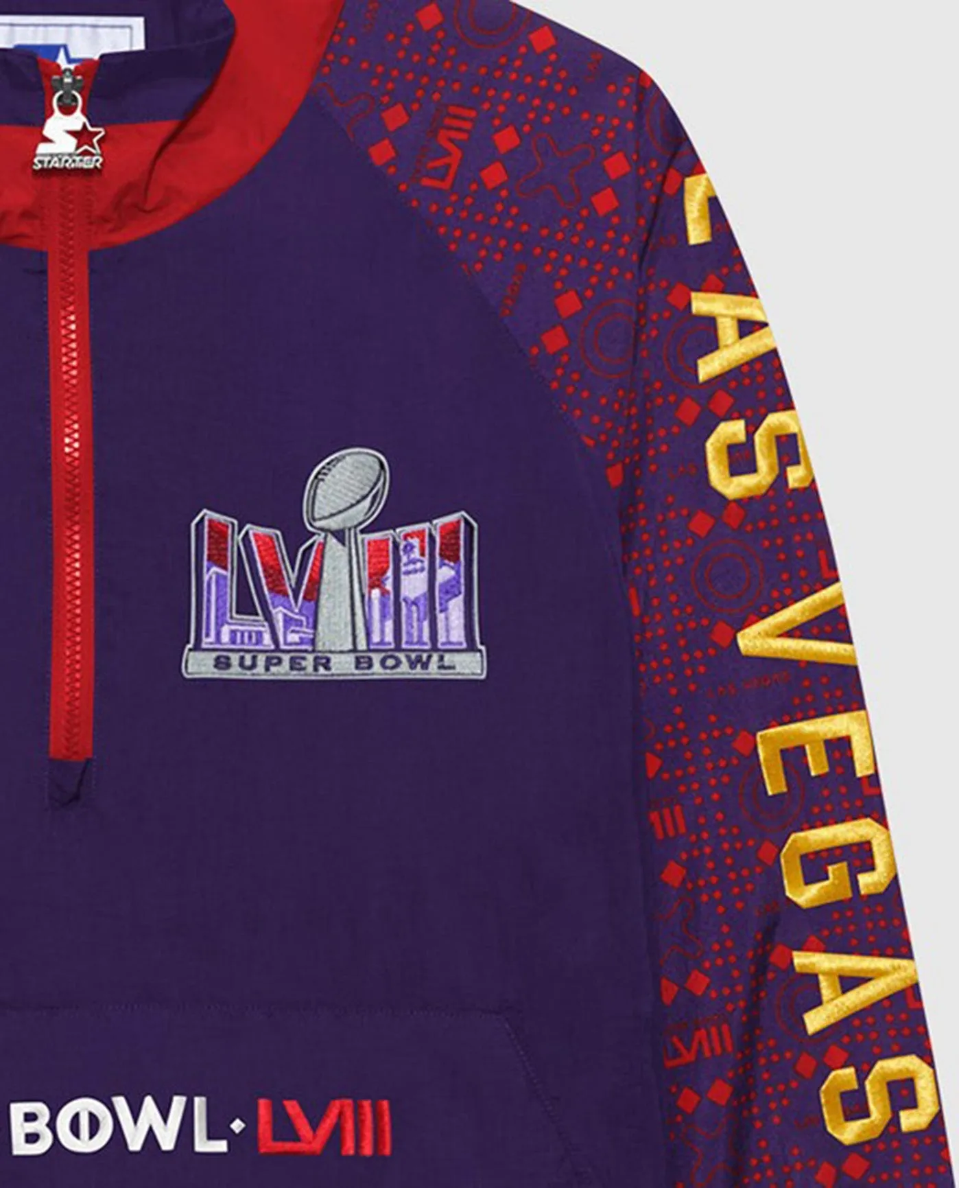 Super Bowl LVIII Nylon Elite Half-Zip Pullover Jacket sold by Starter product image thumbnail 2