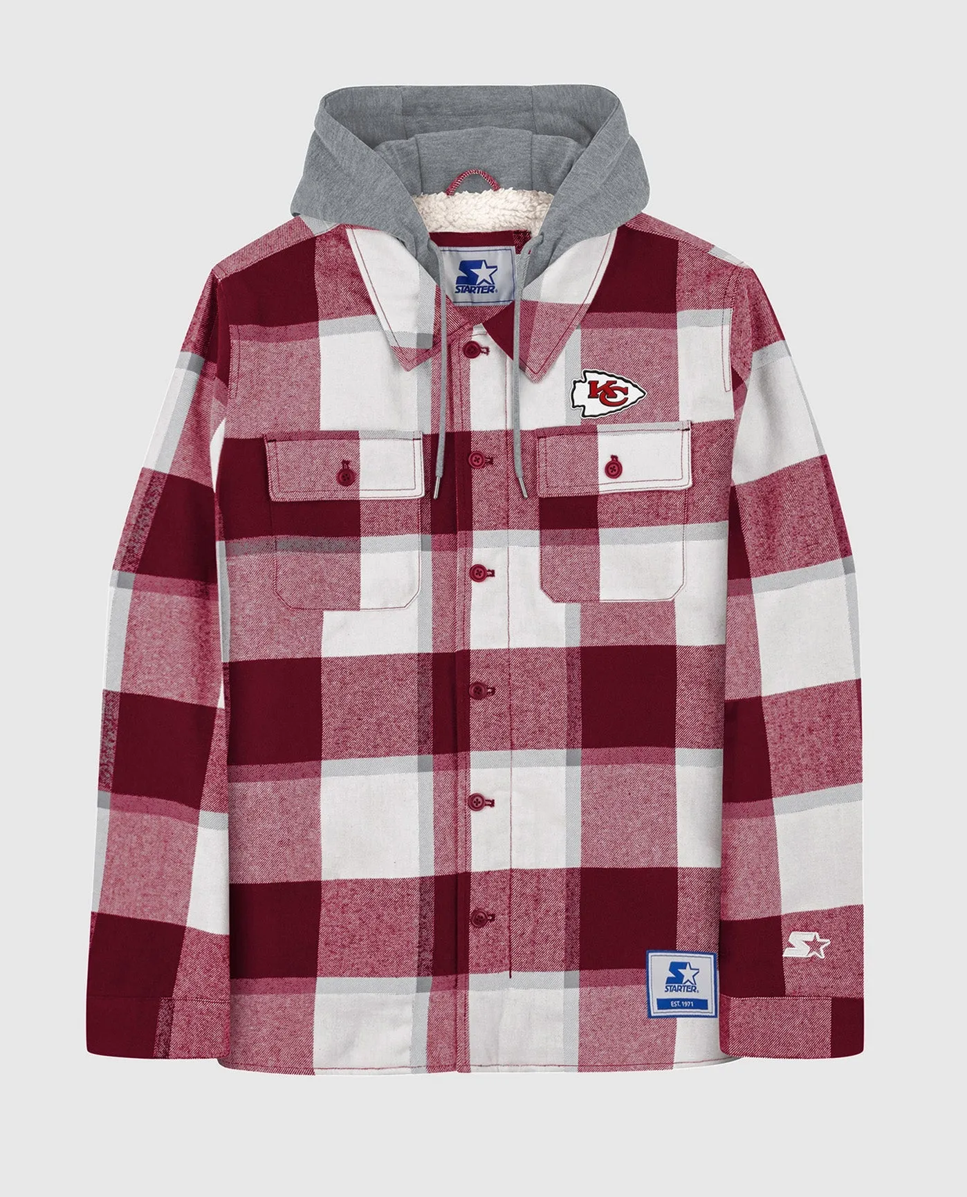 Kansas City Chiefs The Big Joe Sherpa Lined Plaid Jacket sold by Starter
