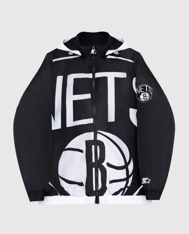 Brooklyn Nets Hooded Nylon Full-Zip Jacket sold by Starter