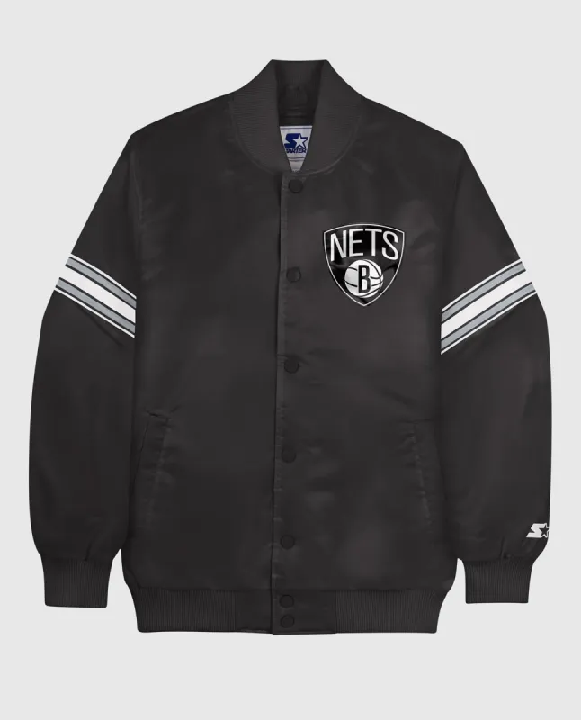 Brooklyn Nets Varsity Satin Full-Snap Jacket sold by Starter