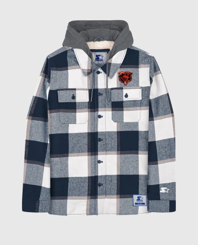 Chicago Bears Sherpa Lined Plaid Jacket sold by Starter