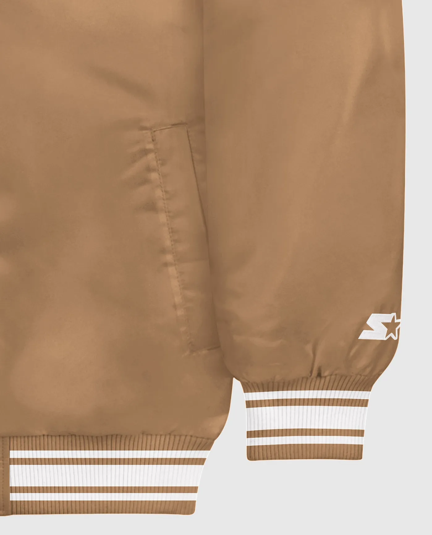 Starter Locker Room Full-Snap Satin Jacket Wheat sold by Starter product image thumbnail 3