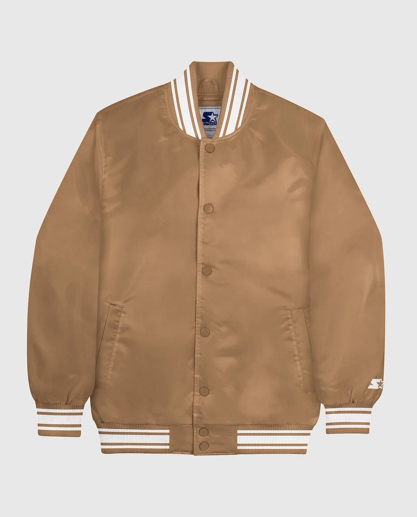 Starter Locker Room Full-Snap Satin Jacket Wheat sold by Starter