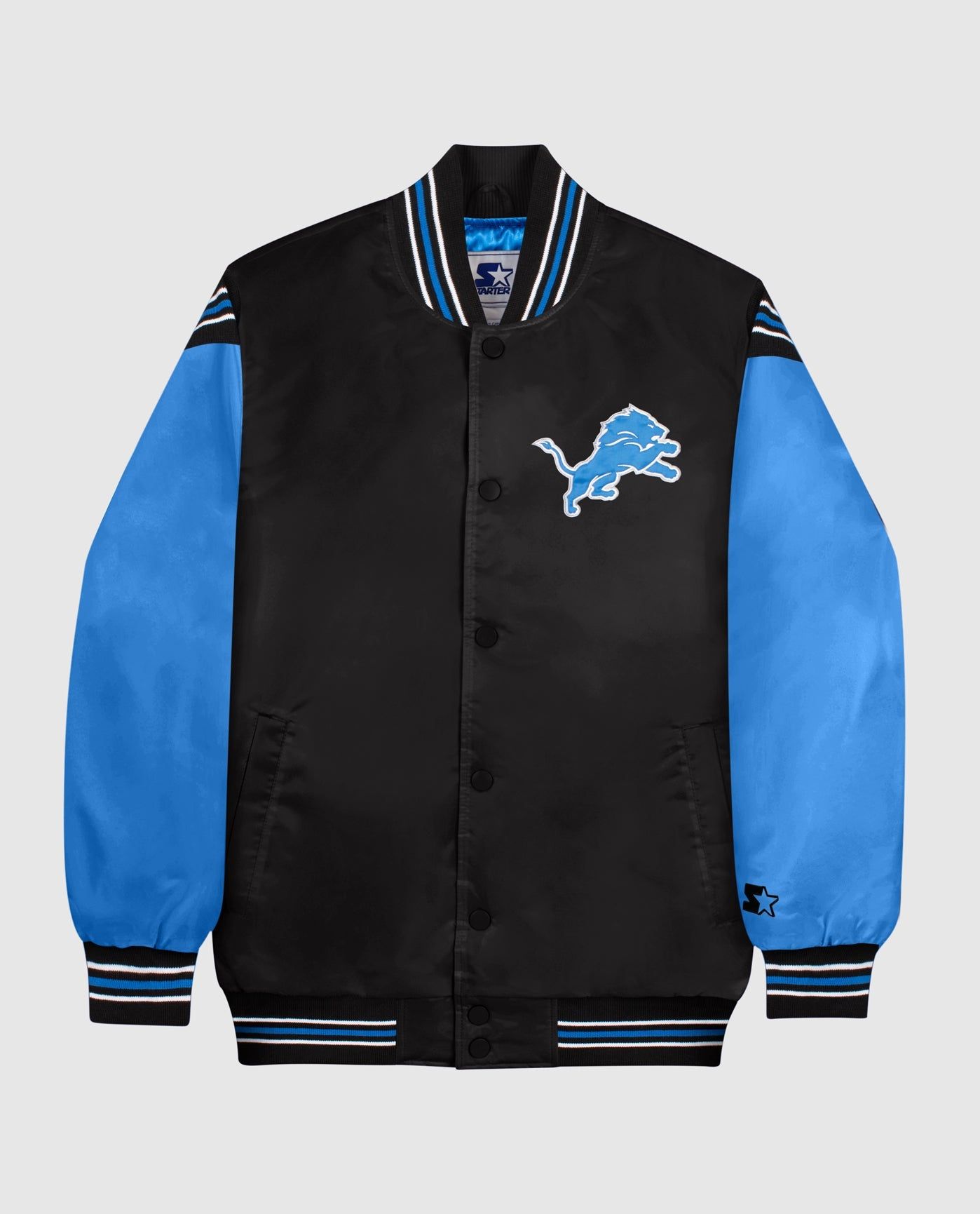 Detroit Lions Varsity Satin Full-Snap Jacket sold by Starter