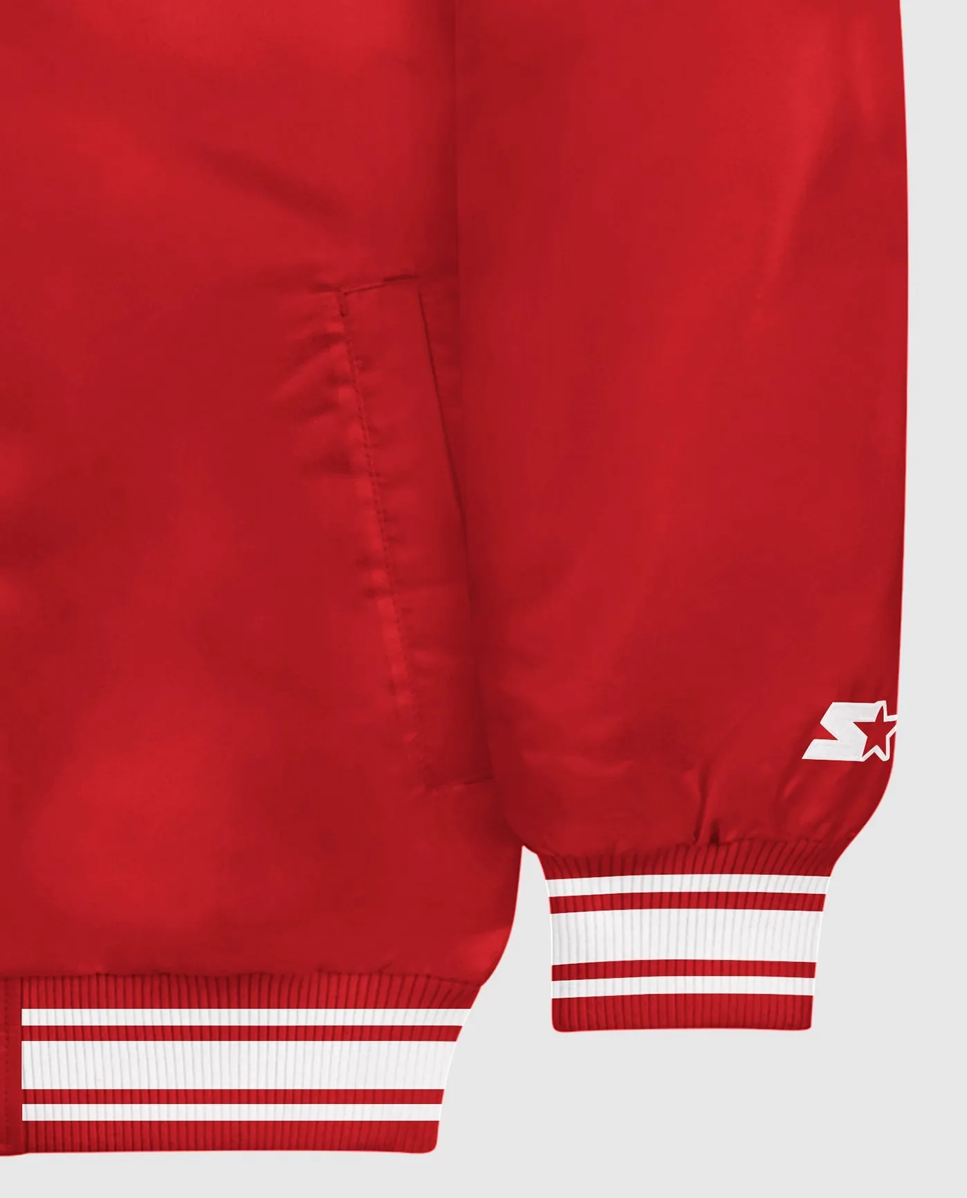 Starter Locker Room Full-Snap Satin Jacket Red sold by Starter product image thumbnail 3