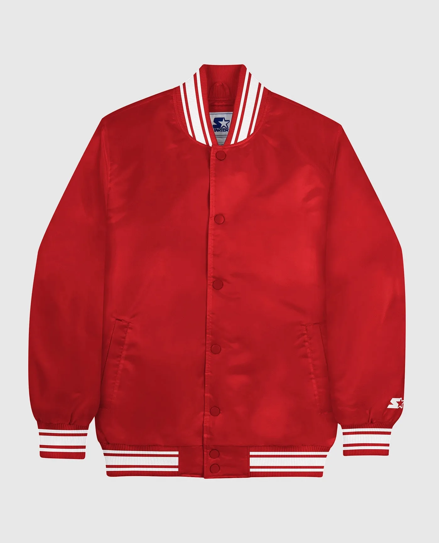 Starter Locker Room Full-Snap Satin Jacket Red sold by Starter