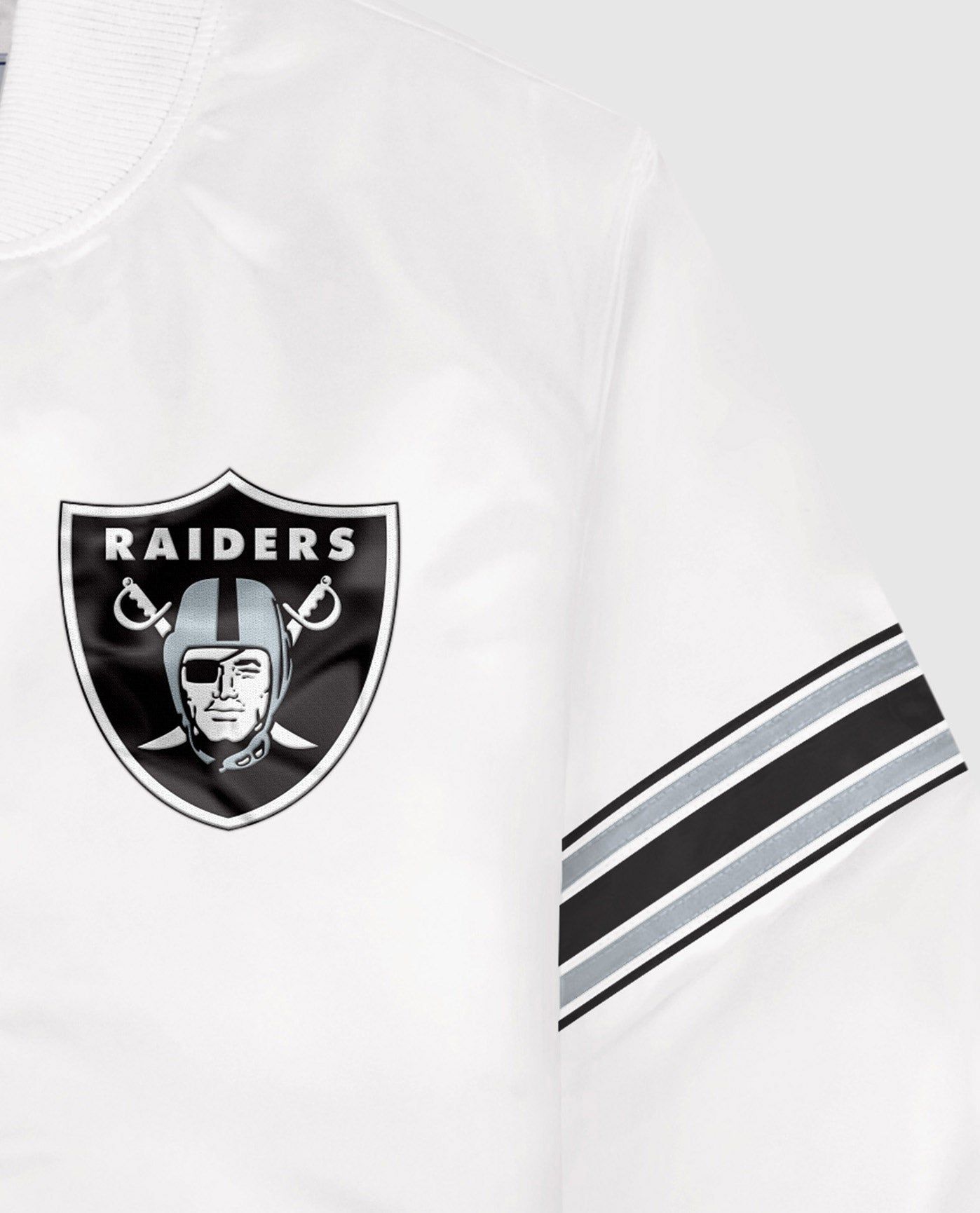 Las Vegas Raiders White Varsity Satin Full-Snap Jacket sold by Starter product image thumbnail 2
