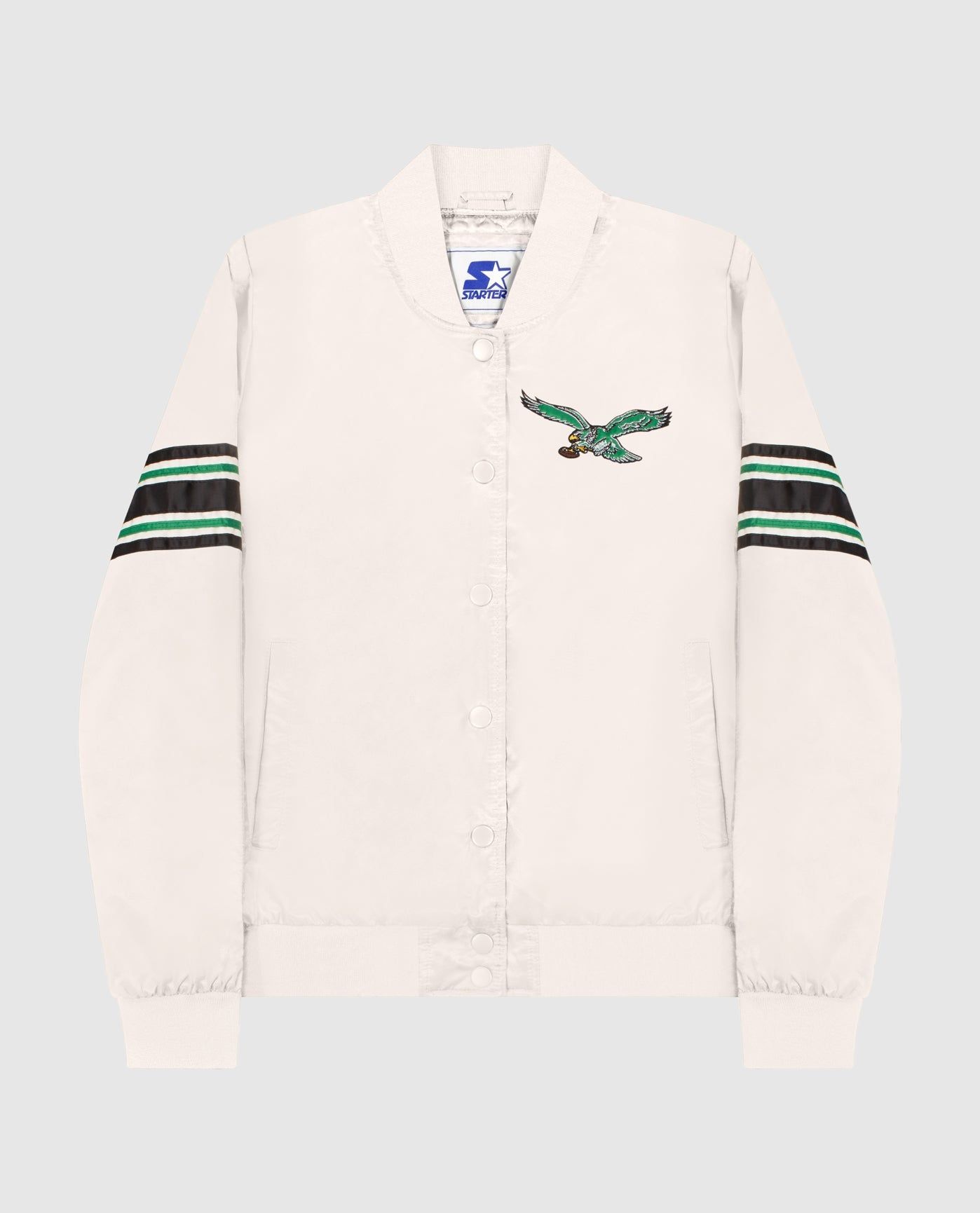 Women's Philadelphia Eagles Varsity Satin Full-Snap Jacket sold by Starter