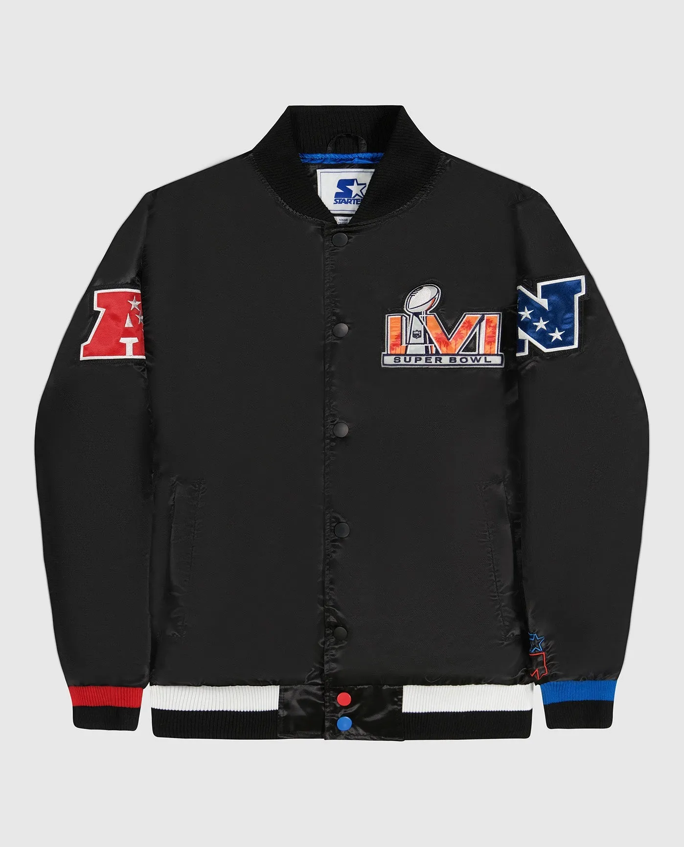 Super Bowl LVI Varsity Satin Full-Snap Jacket sold by Starter