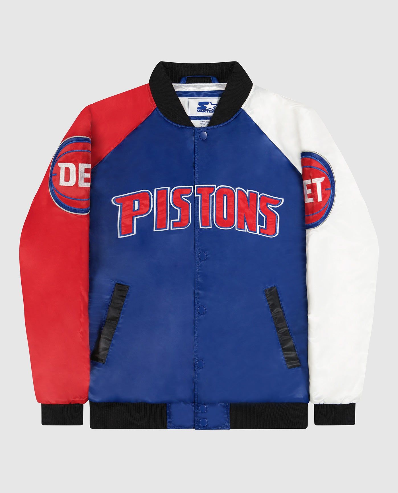 Detroit Pistons Varsity Satin Full-Snap Jacket sold by Starter