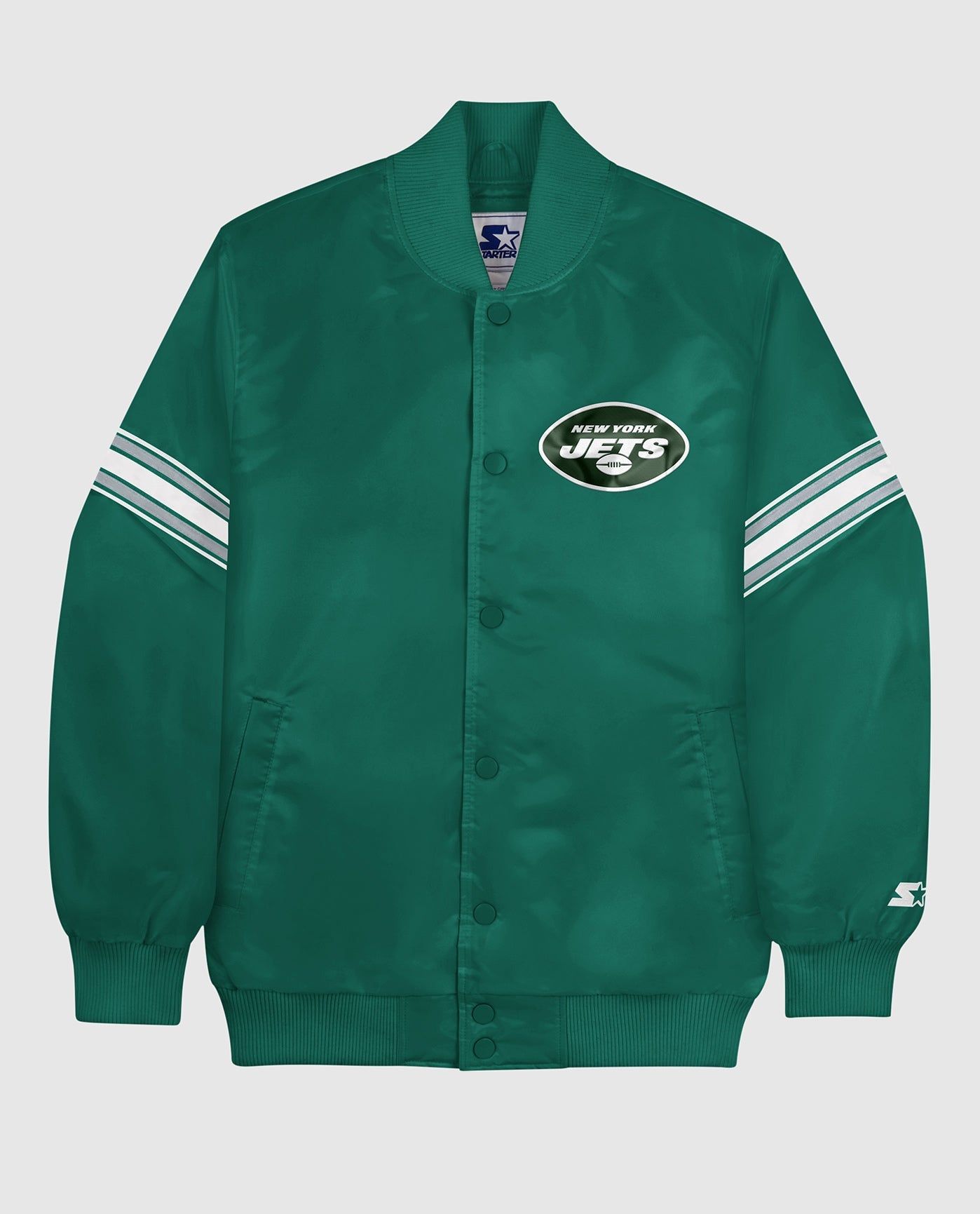 New York Jets Varsity Satin Full-Snap Jacket sold by Starter