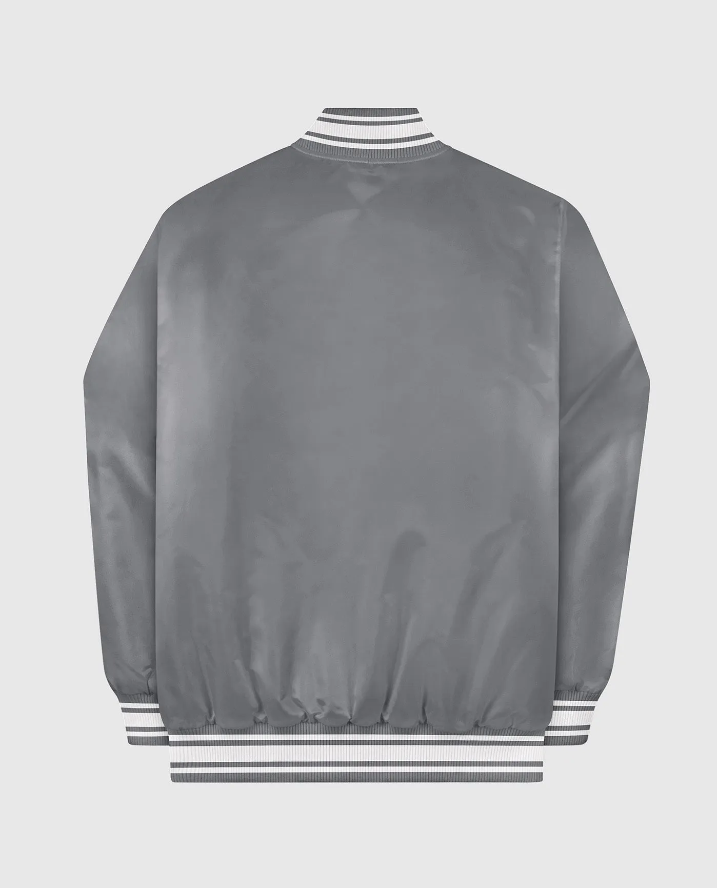 Starter Locker Room Full-Snap Satin Jacket Heather Grey sold by Starter product image thumbnail 4