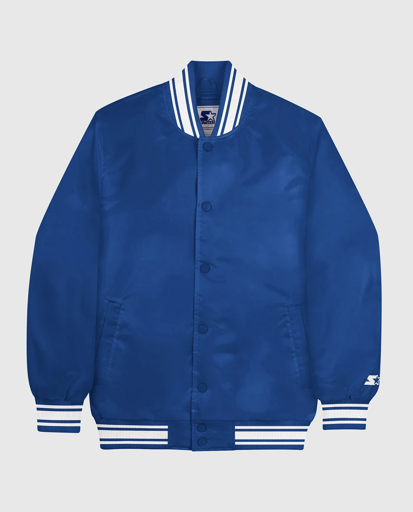 Starter Locker Room Full-Snap Satin Jacket Royal Blue sold by Starter