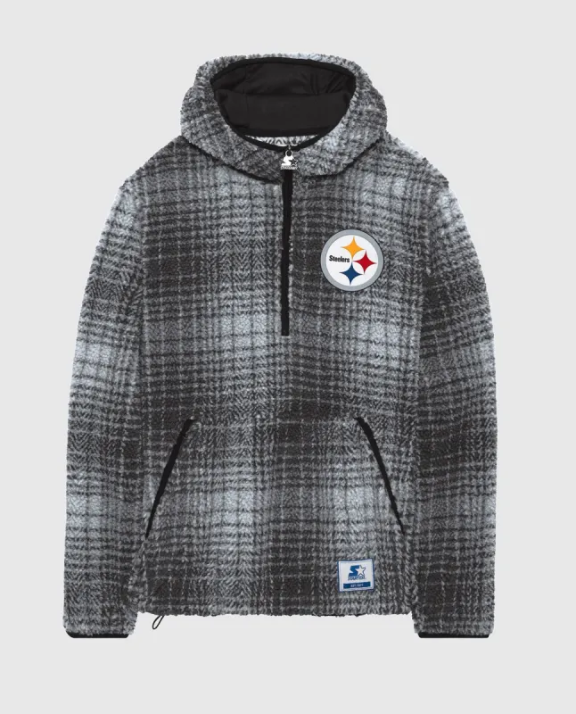 Pittsburgh Steelers Gus Plaid Sherpa Pullover Jacket sold by Starter