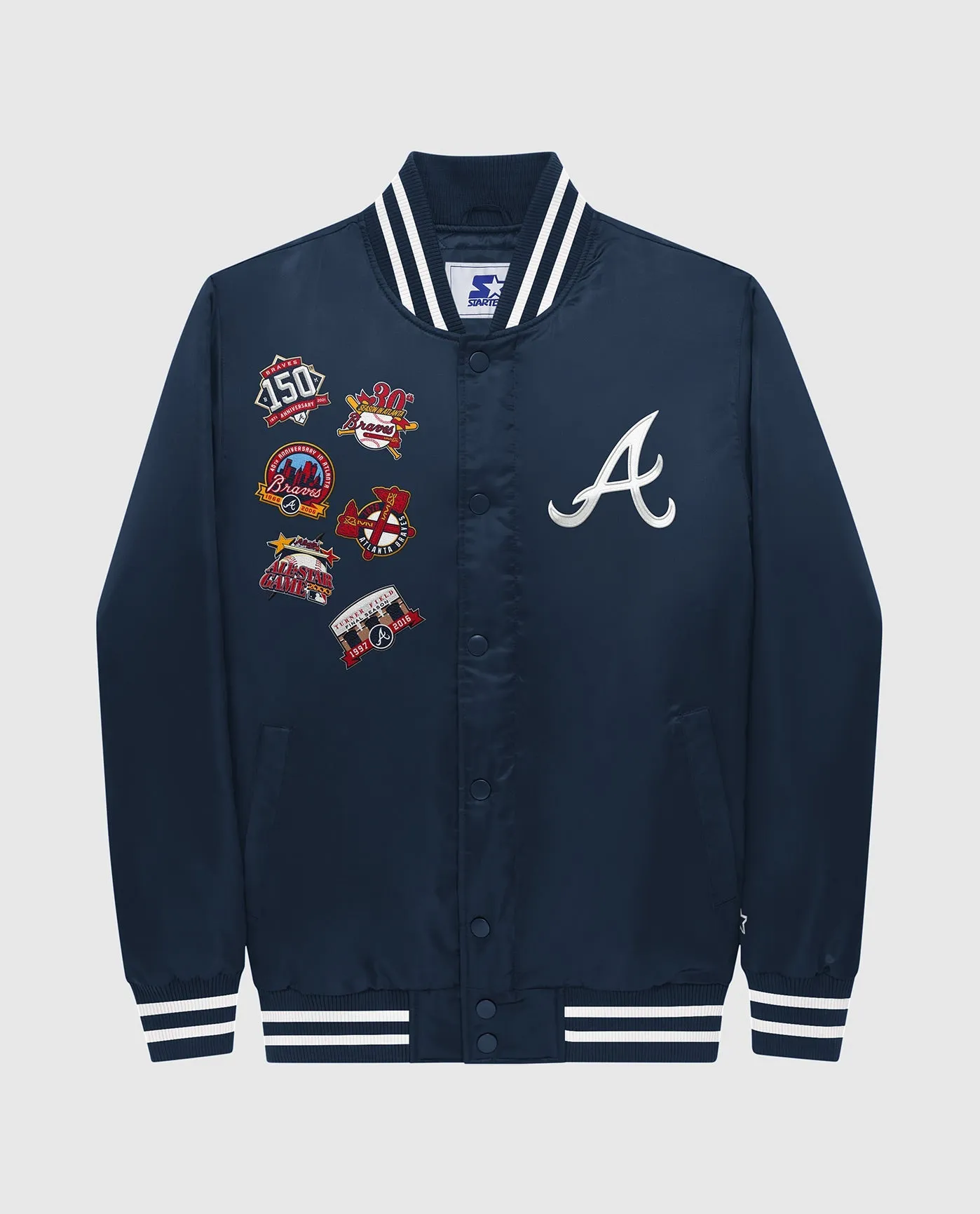 Atlanta Braves Varsity Satin Full-Snap Jacket sold by Starter