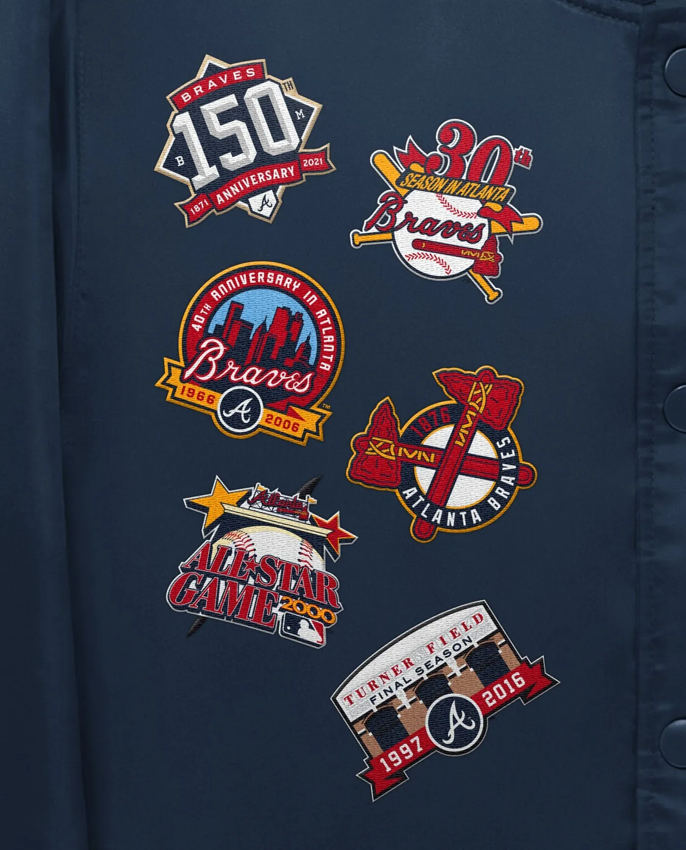 Atlanta Braves Varsity Satin Full-Snap Jacket sold by Starter product image thumbnail 2