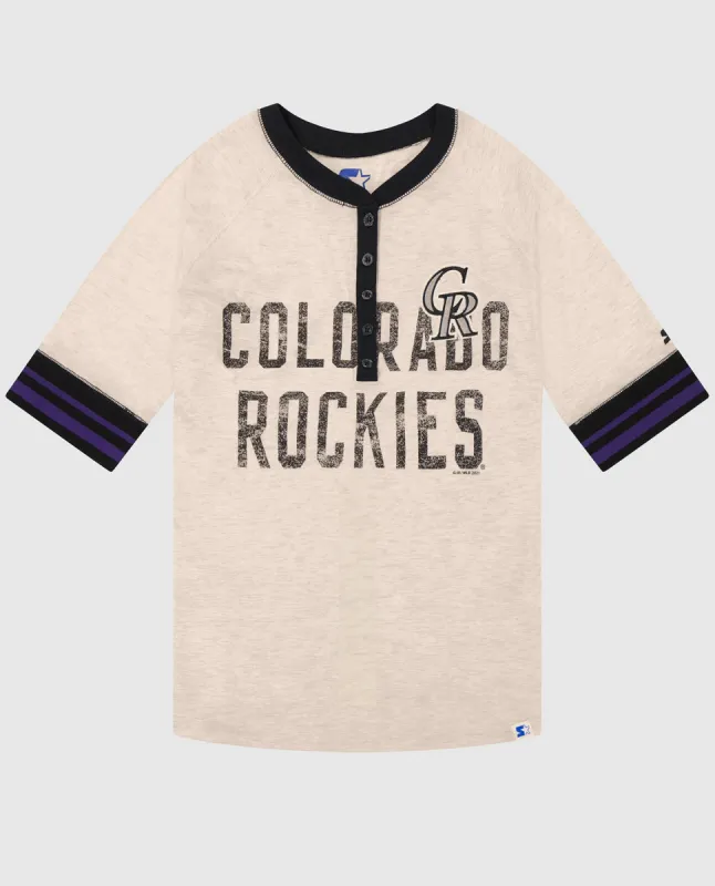 Women's Colorado Rockies First Choice 3/4 Sleeve Shirt made by Starter