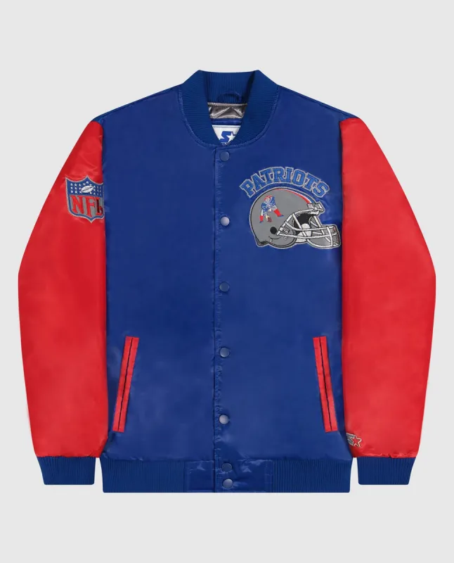 New England Patriots Varsity Satin Full-Snap Jacket sold by Starter