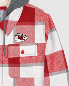 Kansas City Chiefs Sherpa Lined Plaid Jacket sold by Starter
