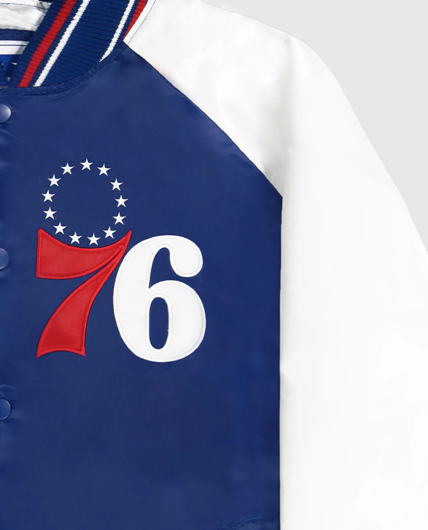 Philadelphia 76ers Varsity Satin Full-Snap Jacket sold by Starter product image thumbnail 2