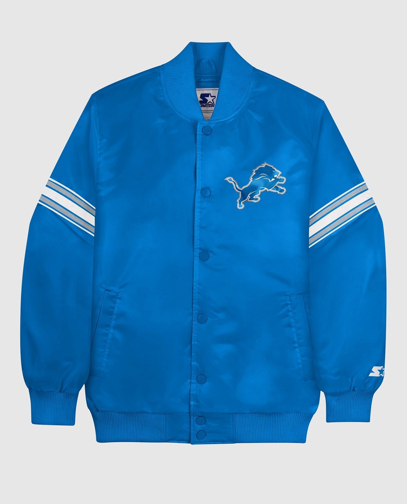 Detroit Lions Varsity Satin Full-Snap Jacket sold by Starter