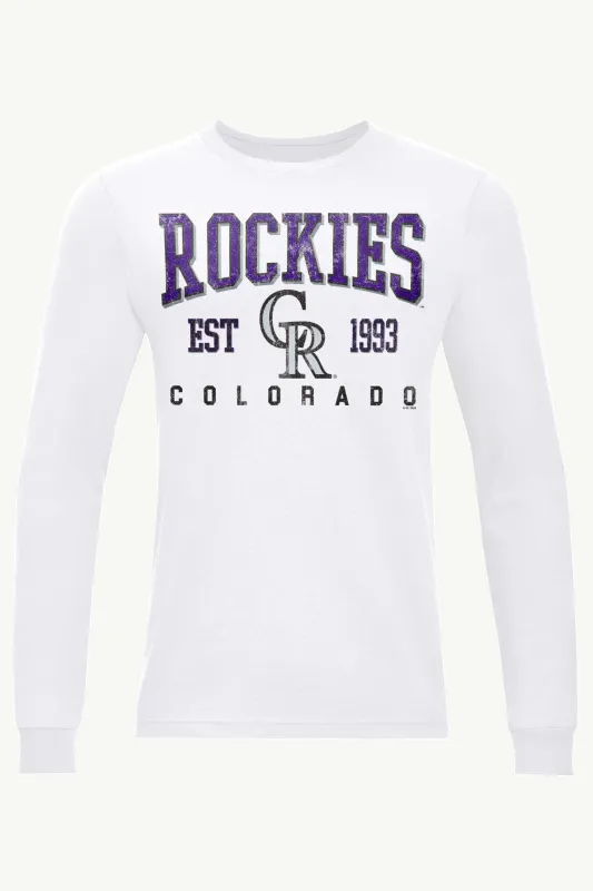 MENS COLORADO ROCKIES RETRO LONG SLEEVE T SHIRT made by Starter