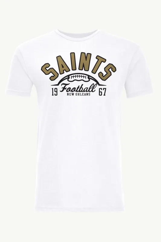 MENS NEW ORLEANS SAINTS HALF BALL T SHIRT made by Starter