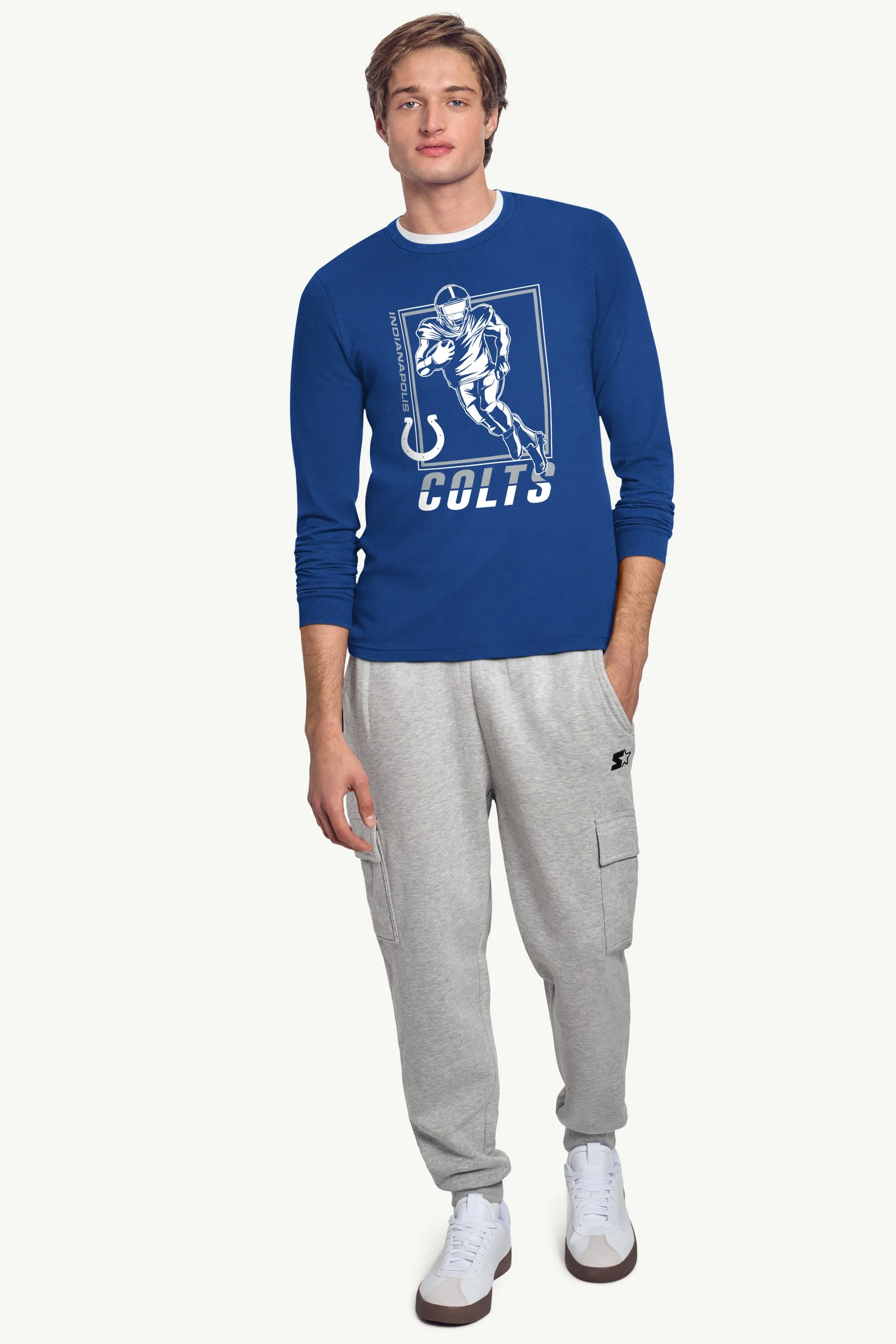 MENS INDIANAPOLIS COLTS PLAYER GRID LONG SLEEVE T SHIRT sold by Starter product image thumbnail 3